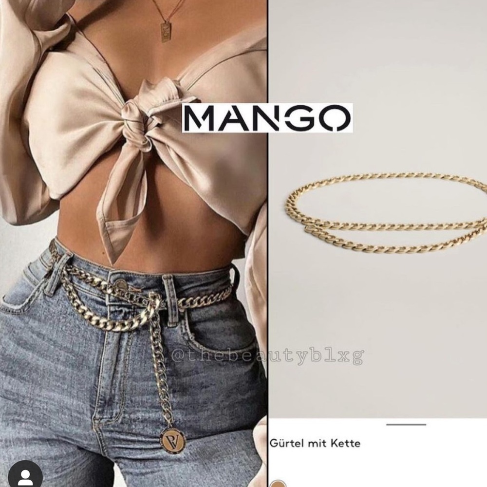 Mango chain belt bloggers favorite rare🌺❤️ - Picture 4 of 12